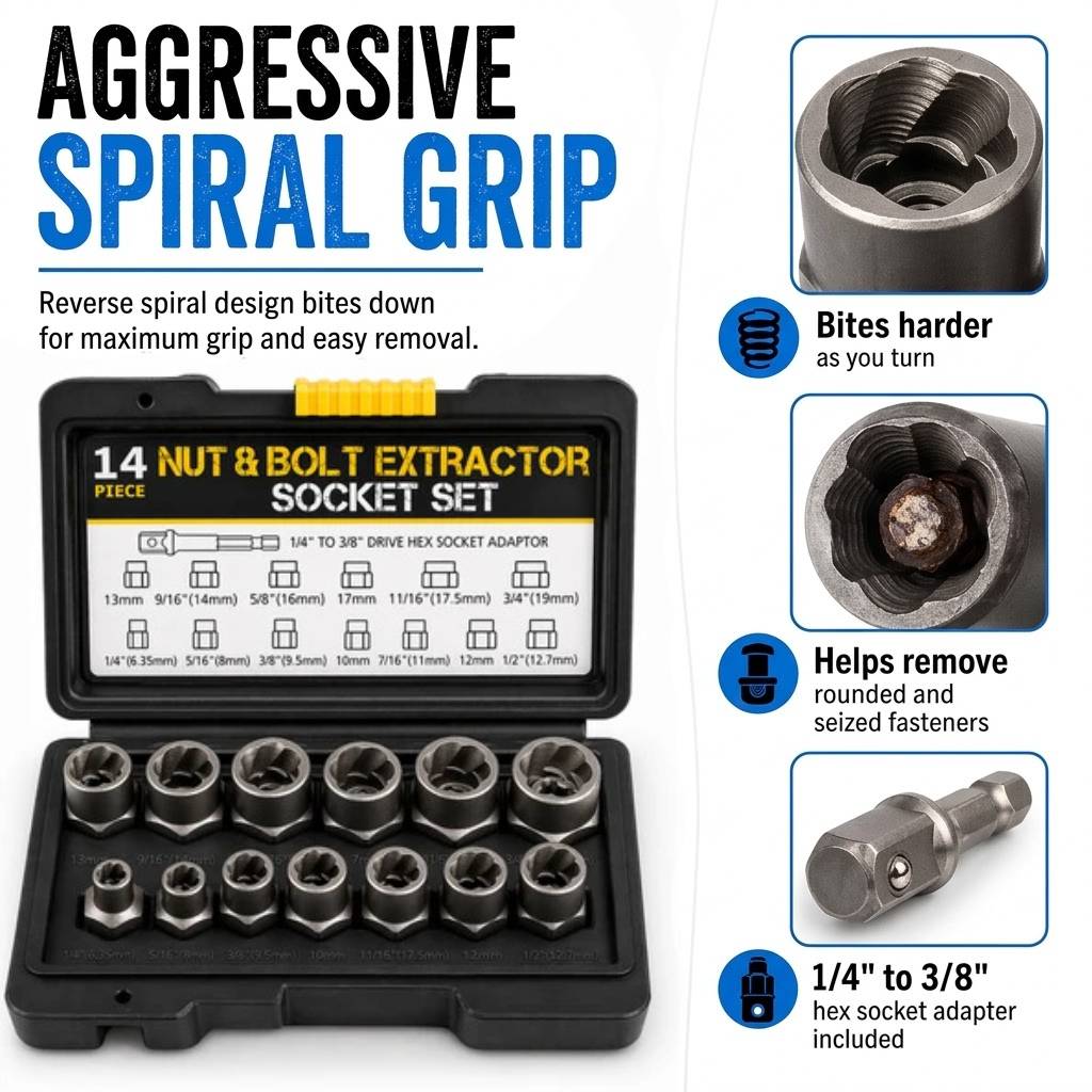 Felmix™ Bolt & Nut Extractor Socket Set