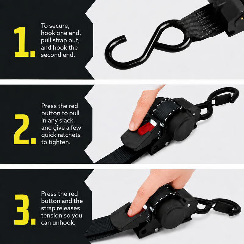 Auto Retractable Ratchet Strap